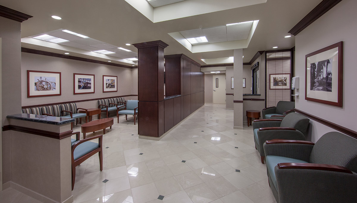 Interior design view at Baptist Urgent Care Brickell Miami.